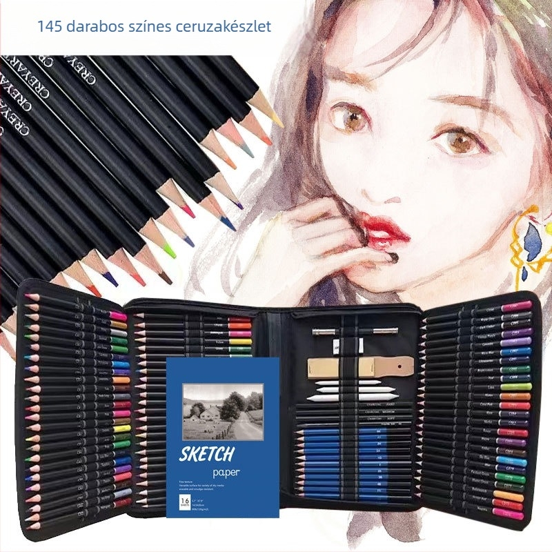 145 darab olaj alapú színes ceruza készlet kezdőknek