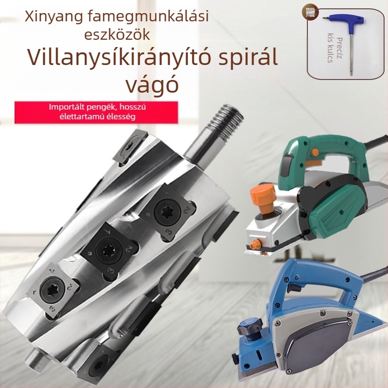 Faipari elektromos gyalu cserélhető spirálkés tengely, profilozás és négyszezű vágás (Xin Yangcheng; faipari gépekhez; molibdén acél)