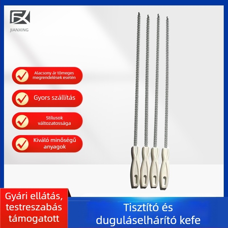 Rugalmas lefolyó- és csőtisztító kefe szőrszálak eltávolításához