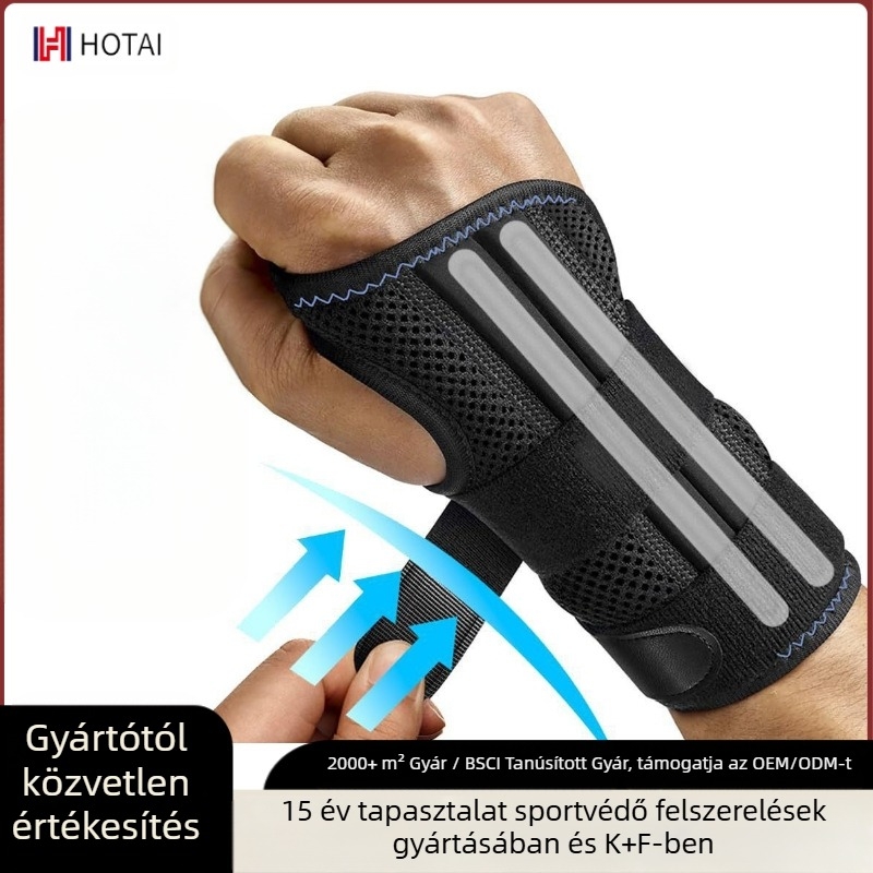 Futballhoz való csuklóvédő – csuklótámogatás stabilizáló sínnel, poliészter rostból