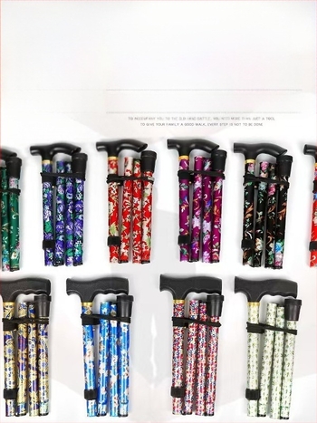 Nyomtatott összecsukható túrabot – alumíniumötvözet, 260 g, modell: nyomtatott összecsukható túrabot