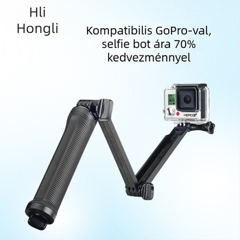 GOPRO háromrészes selfie stick GoPro Hero sorozathoz, PC anyag, puha tapintás, Hongli