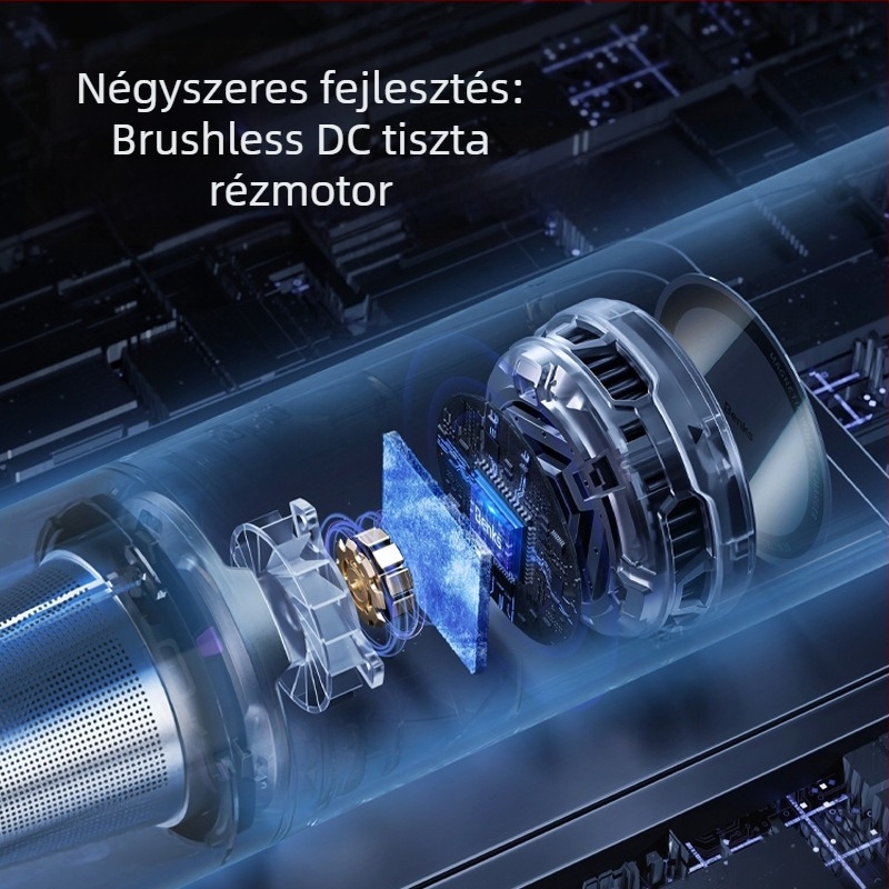 Vezeték nélküli kézi/vertikális autóporszívó – 16000Pa szívóerő, 7.4V, 100W, 4 az 1-ben, újratölthető
