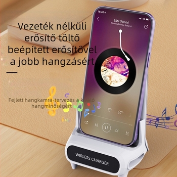 Telefonhoz vezeték nélküli töltőállvány – vízszintes elrendezésű, 15W gyors töltés (QC3.0), 5V/2A vagy 9V/2A