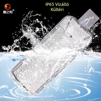 Napelemes kültéri ívelt utcai lámpa, modell A10, 74 LED, 1000 lm, 6500K, IP66