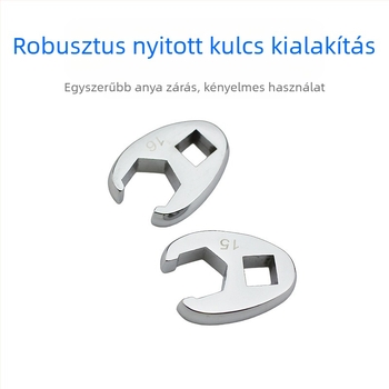 Cserélhető fejű tekerőkulcs, nyitott végű, L-alakú kivitel, krómozott szénacél, polírozott felület