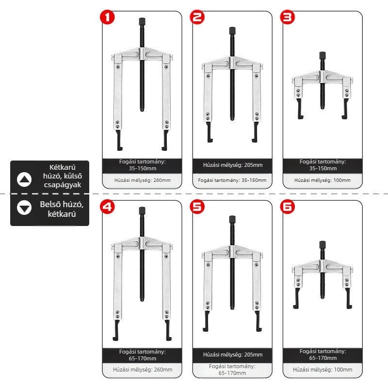 Autóhoz való húzó készlet – 13 darab, dupla karú univerzális húzó