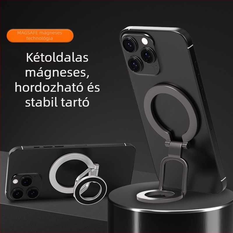 MagSafe mobiltelefon-tartó - asztali állvány 360°-os forgással, fém, kód F29
