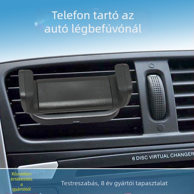 Autó ventilációs telefon-tartó 360°-os forgással, snap-on rögzítés, Vent sorozat, univerzális telefonokhoz