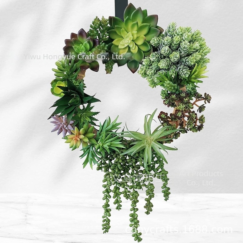 DIY falik dekorációhoz flockált műszukkulens készlet Lover's Tears Aloe fejjel, puha PVC, injekciós formázás, Hong Yue márka, körülbelül 900 g