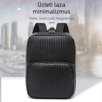 Férfi PU hátizsák szabadidős utazásokhoz, 15 hüvelykes laptop kompatibilis, kapacitás 20L alatt, légpárnás vállpántok, belső nylon bélés