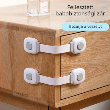 TUYU Többcélú gyerekbiztonsági zár, szorítás elleni védelemmel, hűtőszekrényhez, szekrényhez, fiókhoz és vécéajtóhoz