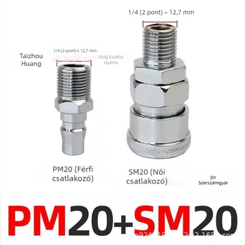Pneumatikus csatlakozó, C-típusú önzáró gyorscsatlakozó, 8 mm-es fúvóka, vas test, Wenxing
