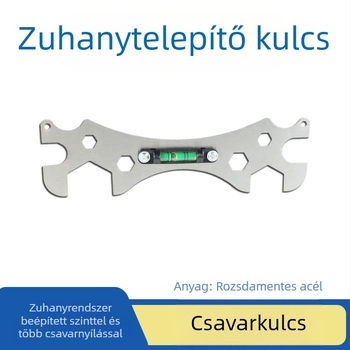 Zuhanytelepítő kulcs, A3 acél, galvanizált felület, kombinált kulcs
