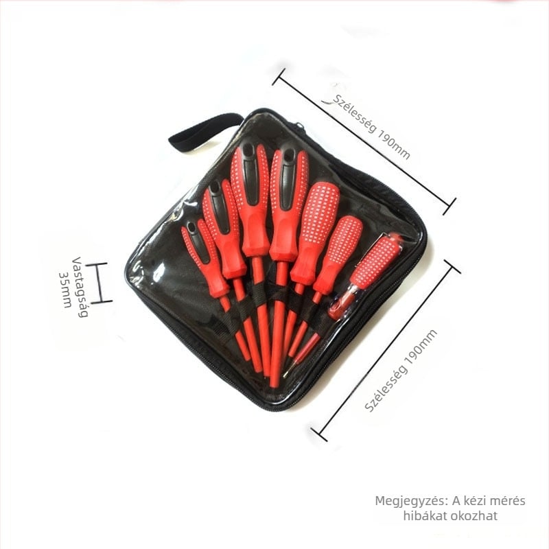 7 részes szigetelt csavarhúzó készlet feszültségmérővel, mágneses tippek, Cr-V krom-vanádium acél