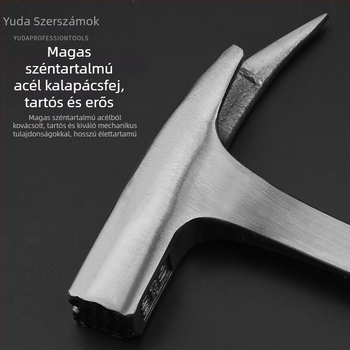 Egykezes kalapács, fej: 45-ös acél, nyél: műanyag, 325 mm hosszú, geológiai feltárásokhoz.