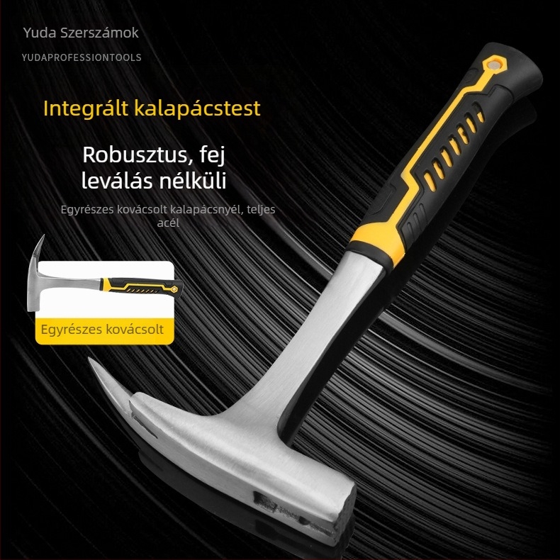 Egykezes kalapács, fej: 45-ös acél, nyél: műanyag, 325 mm hosszú, geológiai feltárásokhoz.