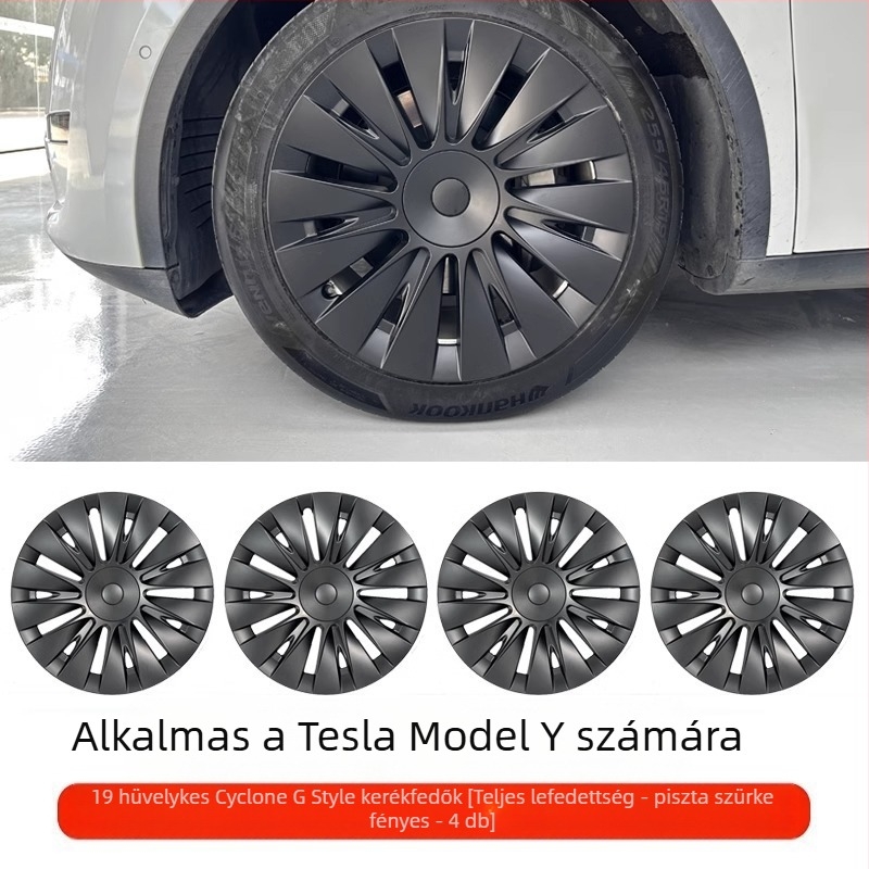 Model Y egyenes élű kerékagyfedő, PC+ABS, Model Y-hoz, WSD-XS, Jiangsu