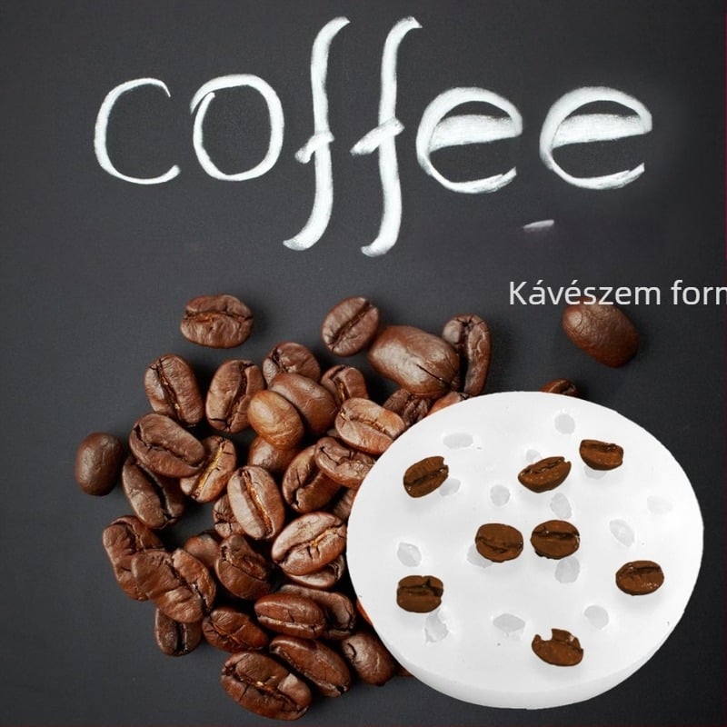 Szilikon gyertyaforma – kávébab alakú, kör, DIY illatos gyertyákhoz és csokoládés mousse torta dekorációjához