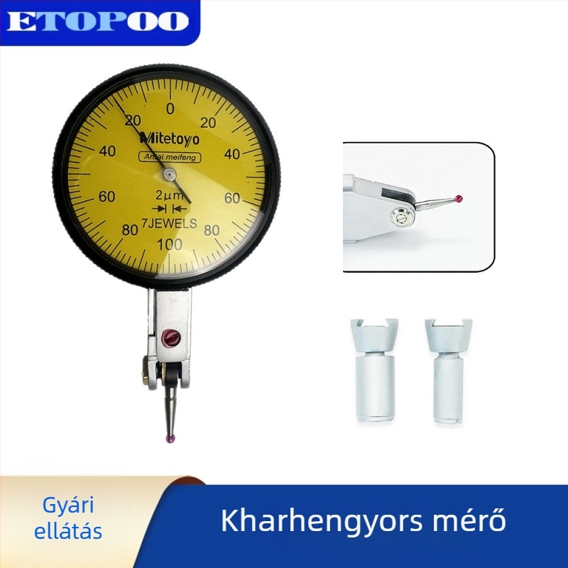 ETOPOO Karos jelzőóra, ütésálló, mágnesmentes, tartomány 0–0,2 mm, felbontás 0,002 mm
