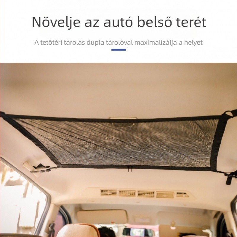 Kétszintes autótető tároló háló