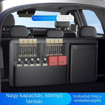 Bőrből készült autótartó táska a csomagtartóhoz, akasztós kialakítás, nyomásálló, univerzális kompatibilitás