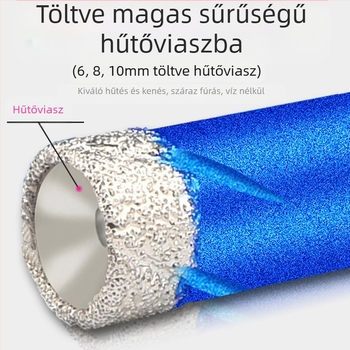 9 darabos gyémántos lyukfúró készlet alumínium tokkal, csempe-hez, márványhoz és gránithoz