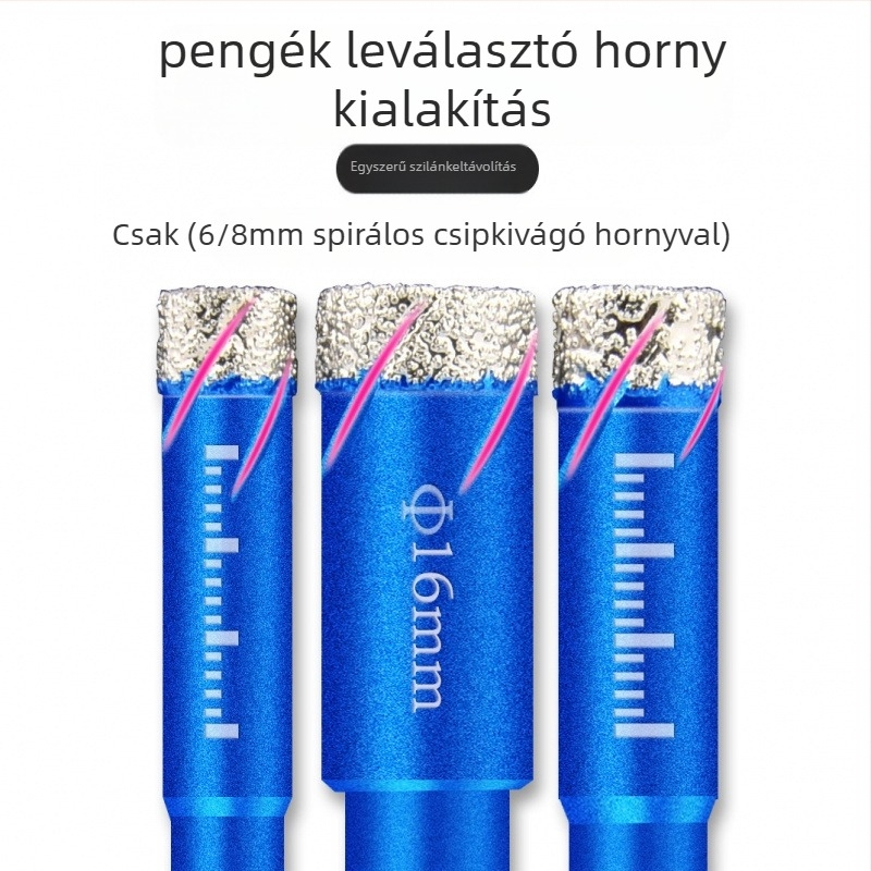 9 darabos gyémántos lyukfúró készlet alumínium tokkal, csempe-hez, márványhoz és gránithoz