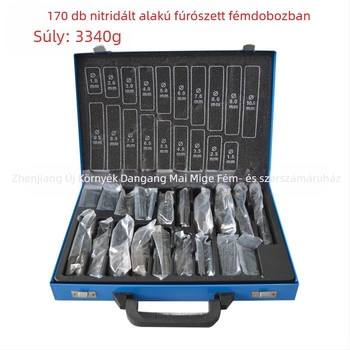 170 darab HSS nitridált spirálfúrókészlet fém dobozban