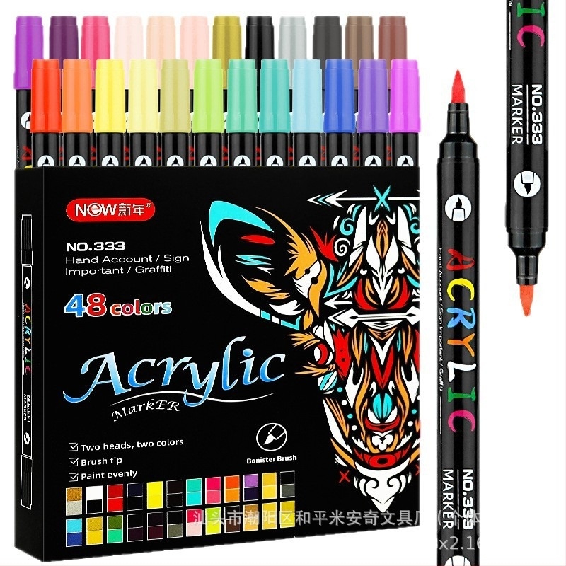 Kétvégű akril marker készlet – vízálló művészeti tollak gyerekeknek és általános iskolás diákoknak