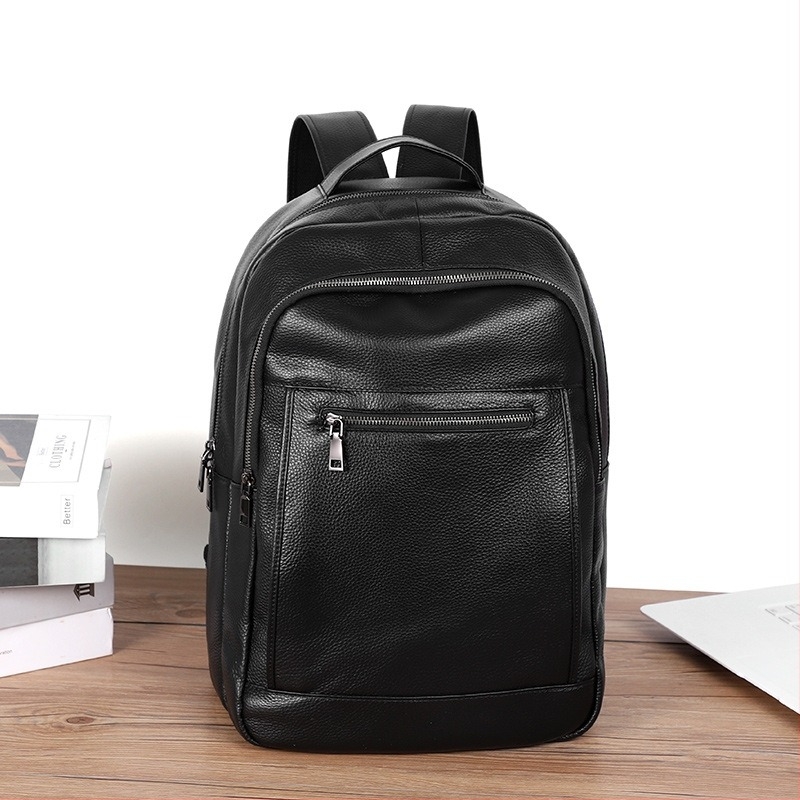 Hátizsák első osztályú marhabőrből, 36-55 L kapacitás, férfiaknak, modell L5010, ergonómikus hátrész