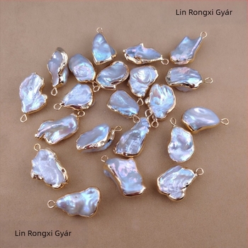 Egy darab lógó gyöngy fülbevaló — édesvízi Barokk Keshi gyöngyök, DIY ékszer