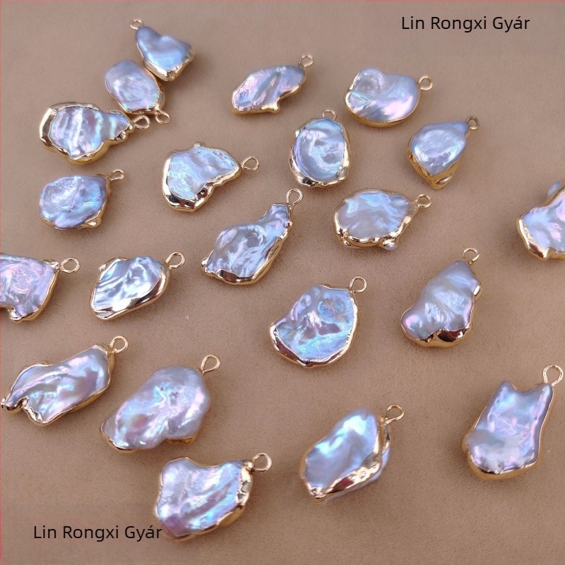 Egy darab lógó gyöngy fülbevaló — édesvízi Barokk Keshi gyöngyök, DIY ékszer