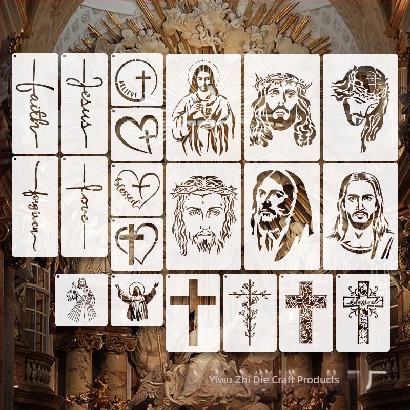 PET üreges fal sablon festéséhez vallási figura motívummal — Márka Purple Butterfly — Anyag PET