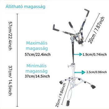 Snare dob állvány — vasból készült konstrukció, állítható magasság, modell SG-JGZJ-H-Y