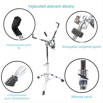 Snare dob állvány — vasból készült konstrukció, állítható magasság, modell SG-JGZJ-H-Y