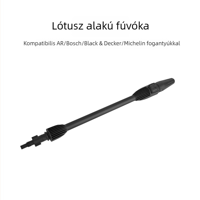 Magasnyomású vízpisztoly fogó és cső — fej és fogantyú műanyagból; kompatibilis Bosch, AR, Black Decker, Michelin mosókhoz; nyomás 140 bar / 2000 psi; tömeg 400 g
