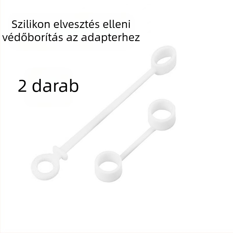 Silikonból készült anti-vesztés tok Type-C átalakítóhoz nyakpánttal, modell 08