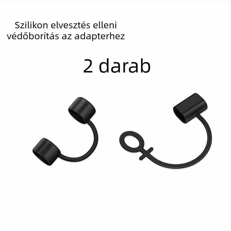 Silikonból készült anti-vesztés tok Type-C átalakítóhoz nyakpánttal, modell 08