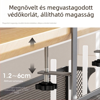 Szénacélból készült asztal alatti kábelkezelő állvány, többfunkciós tároló, egyrétegű kialakítás