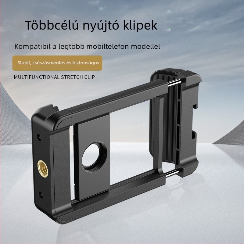 Külső mobiltelefon-objektív univerzális 17 mm interfésszel, csúszásmentes párnázott klipek, alumíniumötvözet test, állvánnyal kompatibilis