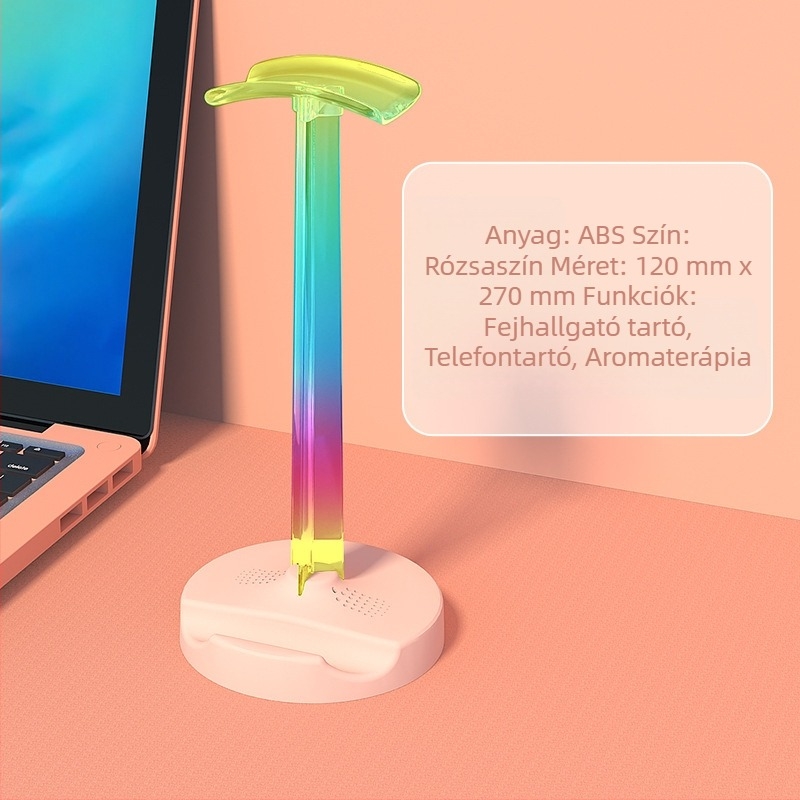 ITLYA10 Asztali tartó ambient fénnyel gaming fejhallgatókhoz, RGB