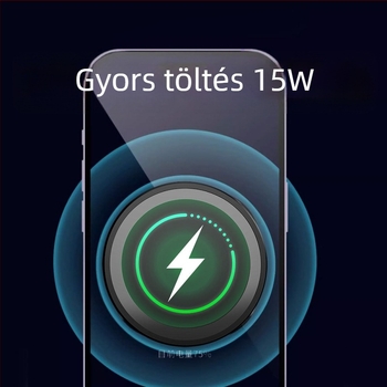 Autóba szóló mágneses vezeték nélküli töltő iPhone-hoz – 15W gyors töltés, QC3.0, 9V/2A, 12V/2A, telefon tartó