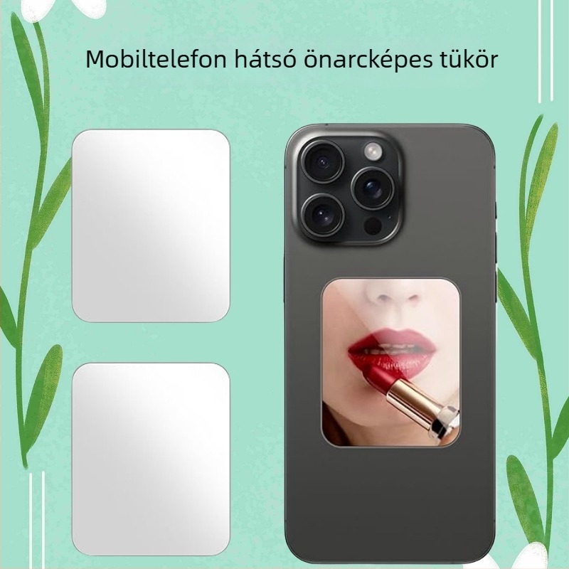 Hátsó okostelefon selfie tükör, hordozható mini smink tükör Vlogokhoz és fotózáshoz, edzett üveg, HD kép, általános kompatibilitás