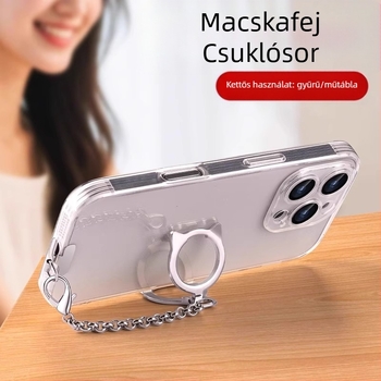 Macskafej mintás mobiltartó nyakpánt ötvözet anyagból, fémsatakkal zárócsattal, levehető pánttal, tartós