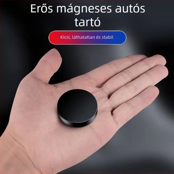HJ Mini mágneses telefon-tartó a műszerfalhoz, A8 — ragasztós rögzítés, műszerfalhoz illeszkedő, testreszabható feldolgozás, nem tölthető