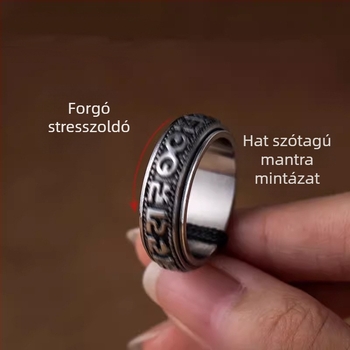 Telefon tokhoz tartozó nyakpántos függő, forgó ötvözetgyűrűvel, Six-Character Mantra motívum, uniszex dekoratív kiegészítő, die casting technológia