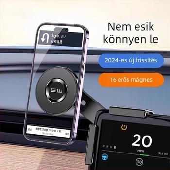 Tesla Model Y mágneses autós telefontartó lebegő kijelzővel, snap-on rögzítés, 10W vezeték nélküli töltés