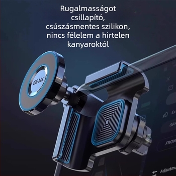 Tesla Model Y mágneses autós telefontartó lebegő kijelzővel, snap-on rögzítés, 10W vezeték nélküli töltés