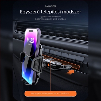 ZYhy autós telefontartó – forgó CD-slot tartó, műanyag, testreszabás lehetősége